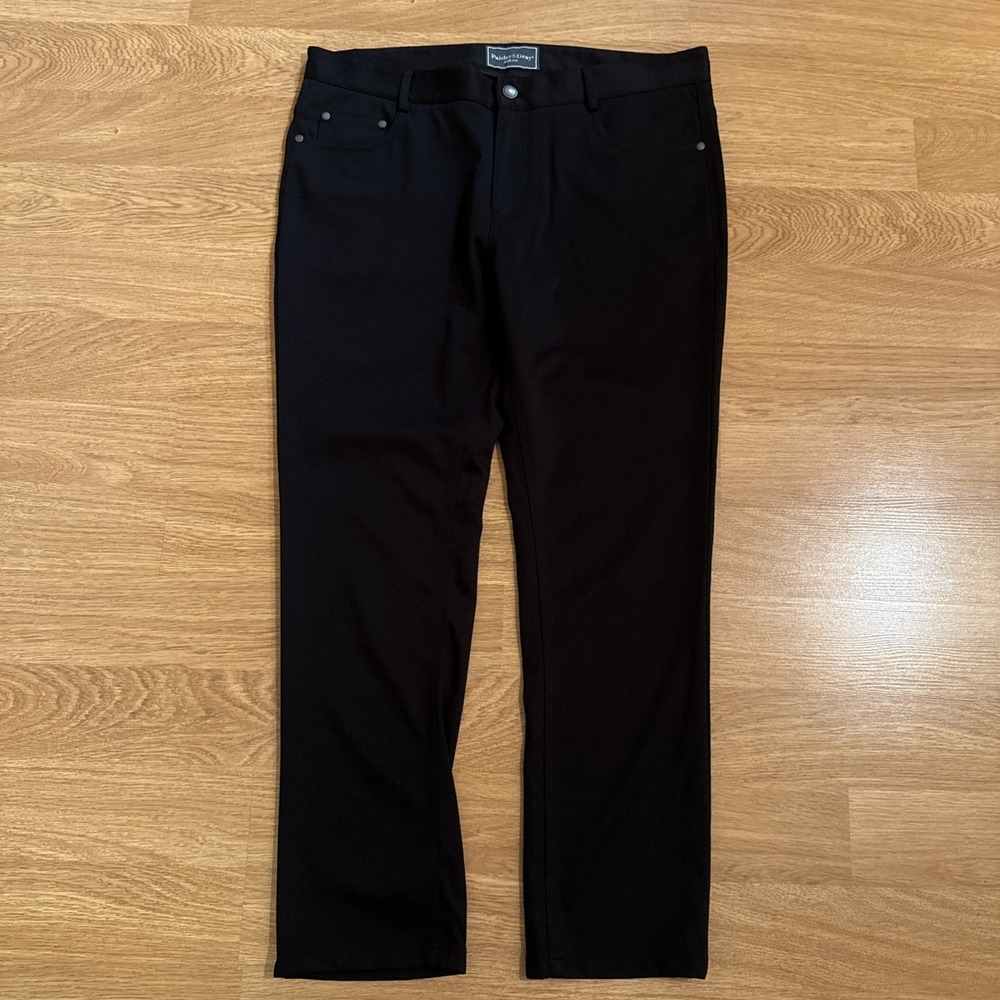 Paisley & Gray Pants Men's Black 36x32 (Act 37x29) Flat Front Straight Stretch
